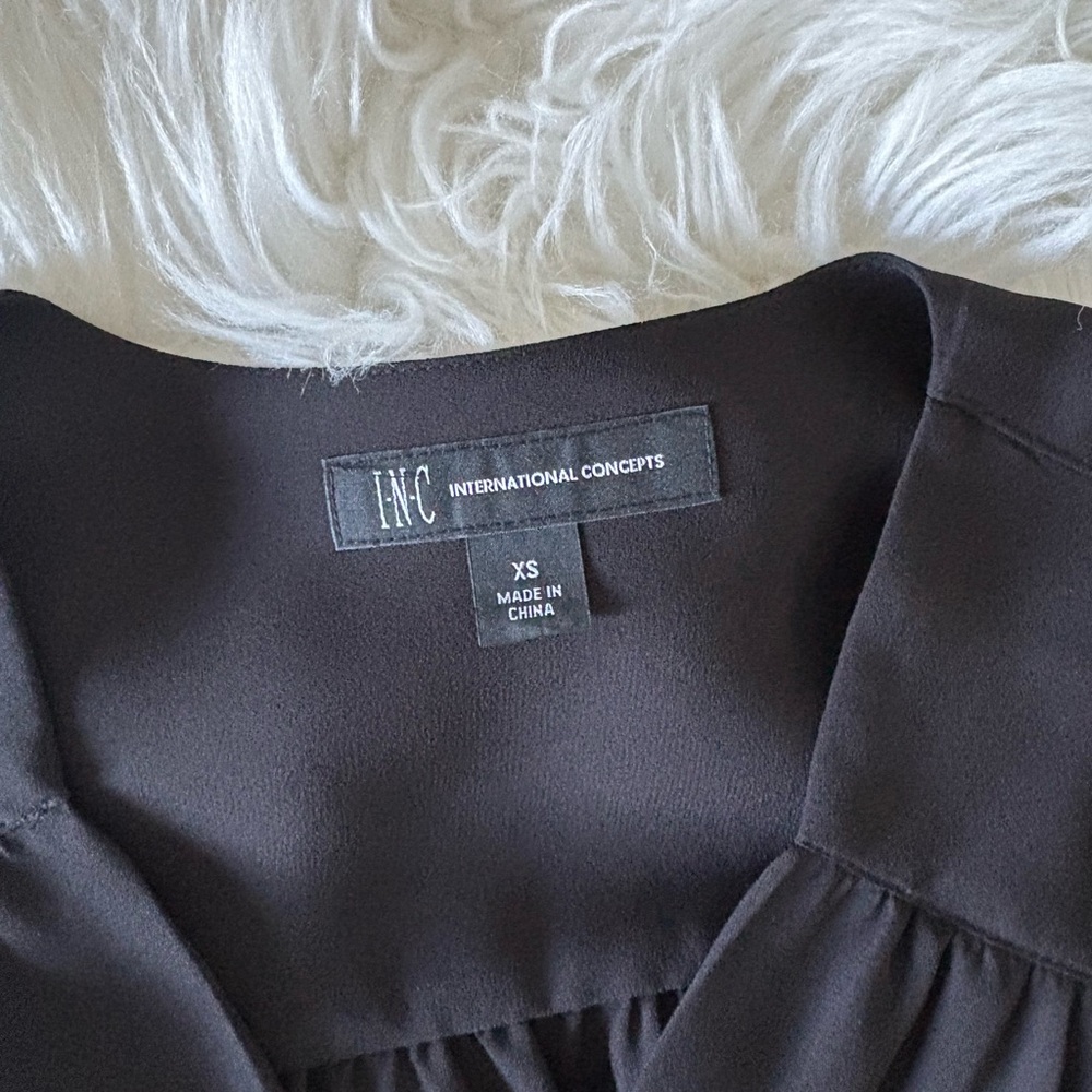 INC International Concepts Black and Burgundy Blouses Size XS Bundle of TWO - Picture 5 of 6